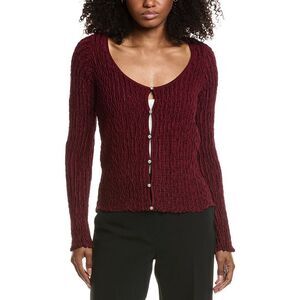 Avec Les Filles Womens  Knit Cardigan, Red